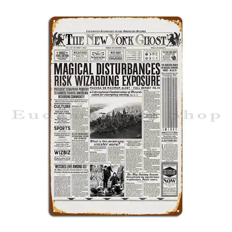 Металлические таблички с изображением призрака Нью-Йорка создают классические