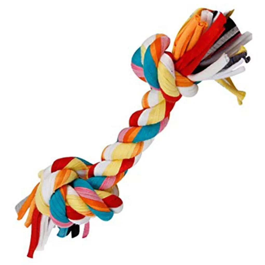 

New in Biting Toy Molar Toys Cotton Double Knot Braided Rope Bone Tug Dog Chewing Toy Pet Woven Molar christmas decoration navid