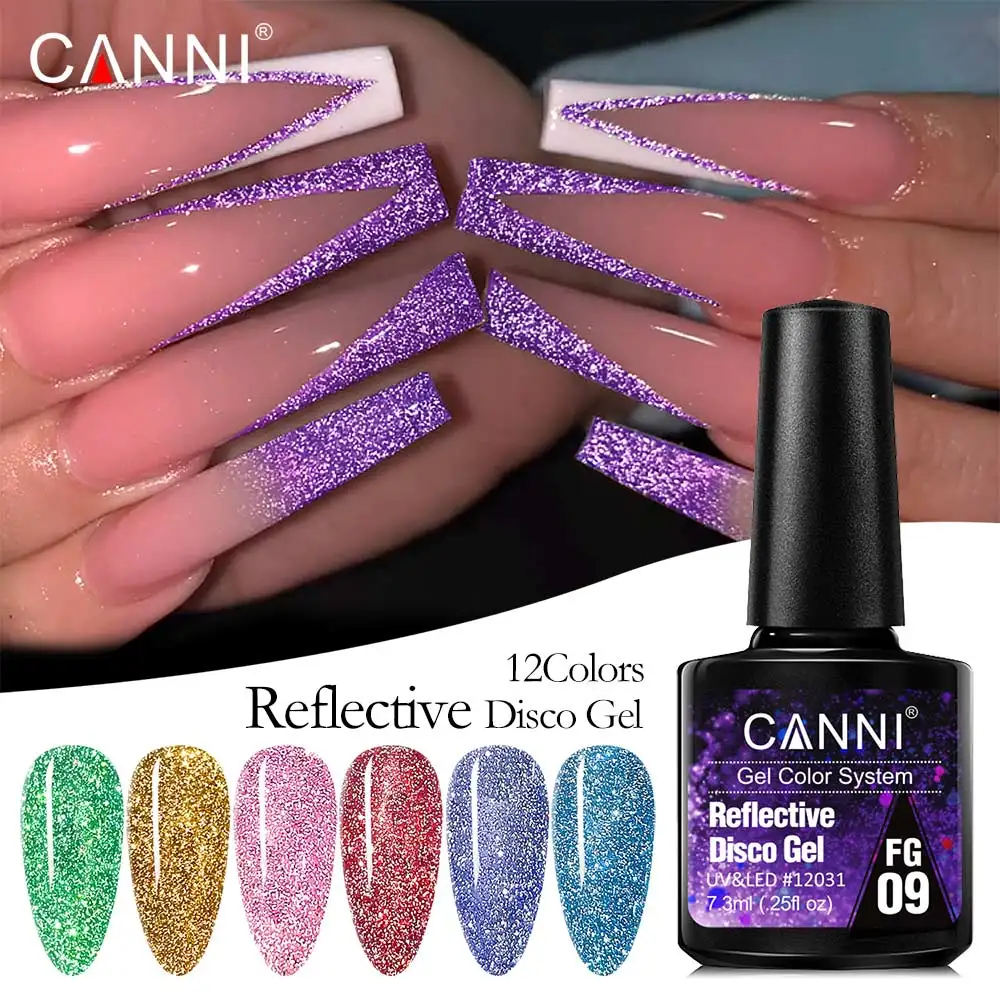 Фото Canni 7,3 мл Светоотражающий блестящий гель Sparkle Disco Лак для ногтей Гель для замачивания УФ-светодиодный гель для ногтей Супер лазерный полуперманентный №3