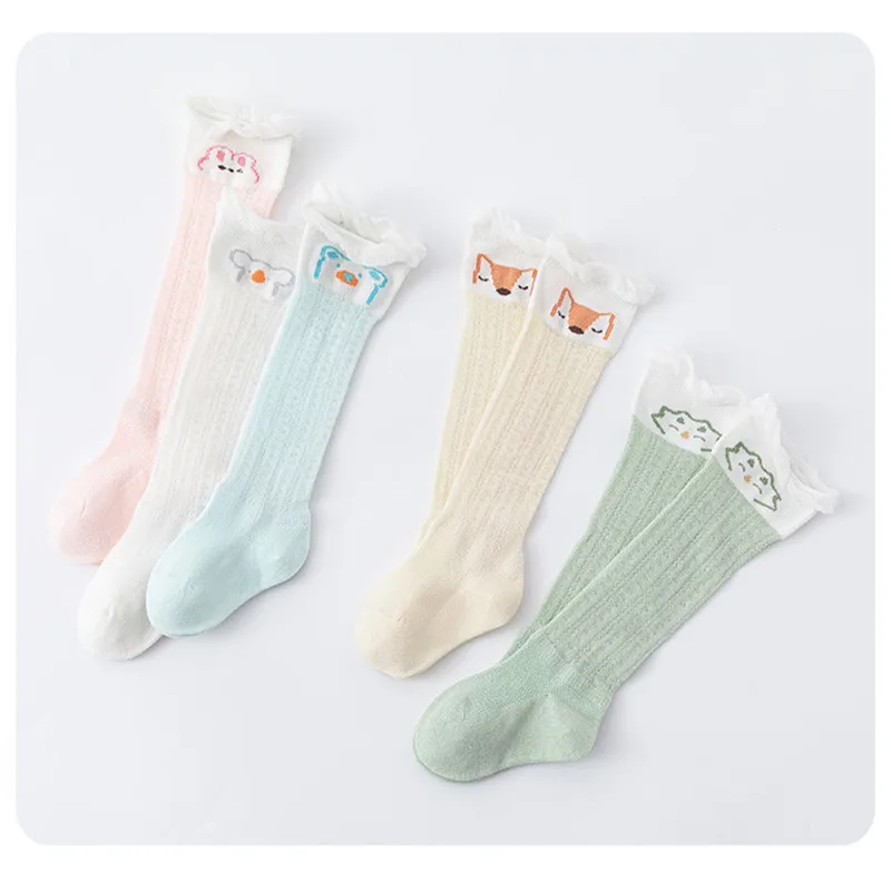 

Baby Summer Combed Cotton Mesh Breathable Sweat-absorbing Boneless Socks Elastic Lace Cartoon Animal Infant Mosquito Proof Socks