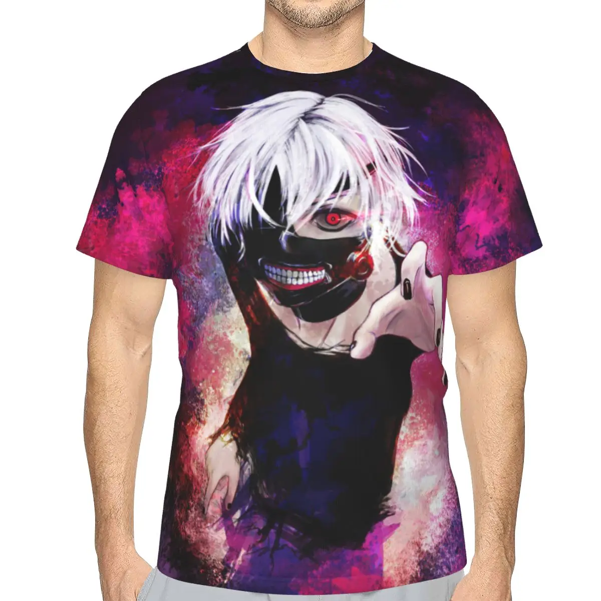 

Футболка Kaneki Ken мужская с 3D рисунком, Токийский Гуль из полиэстера, Токийский Гуль, с круглым вырезом, рубашка с коротким рукавом, одежда 3XL