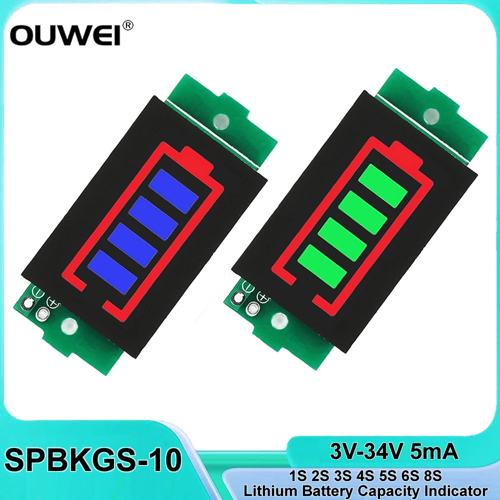 Индикатор заряда литиевой батареи Elanzeme Battery Capacity Indicator