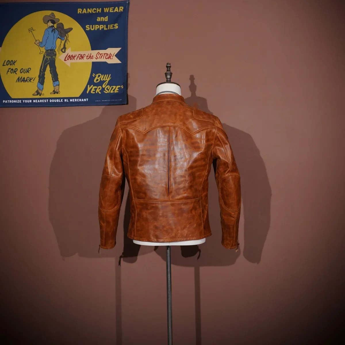 Мужская байкерская куртка Blunt Razor Venom классическая без покрытия батик конская