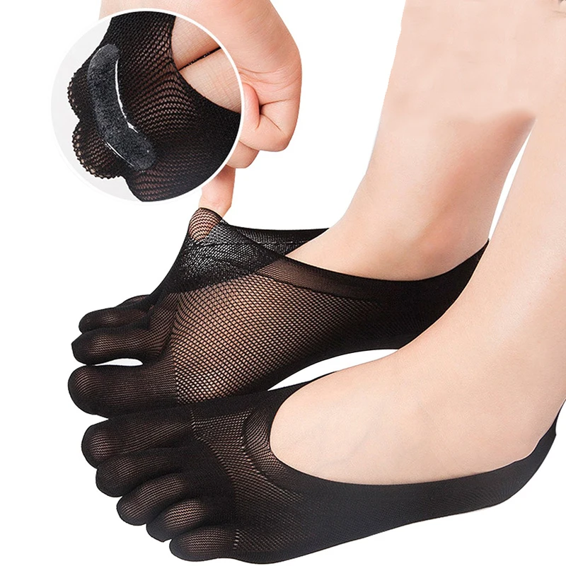 

Women Summer Five-finger Socks Female Ultrathin Sock Funny Toe Invisible Sokken With Silicone anti-skid Breathable anti-friction