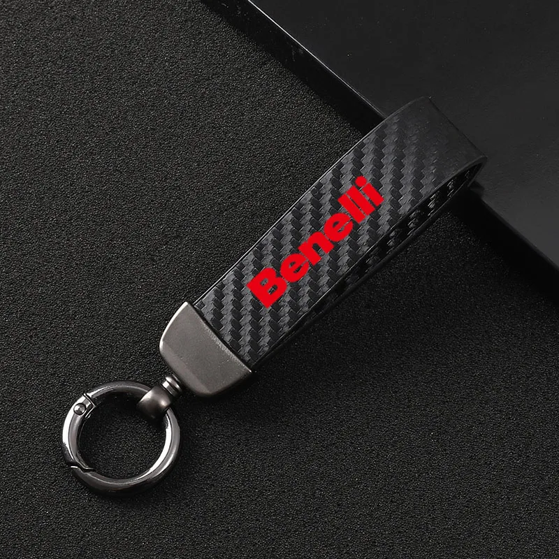 

New fashion motorcycle carbon fiber leather rope Keychain For BENELLI TRK 502 Leoncino 500 BJ250 BJ500 TNT 125 300 600 502c