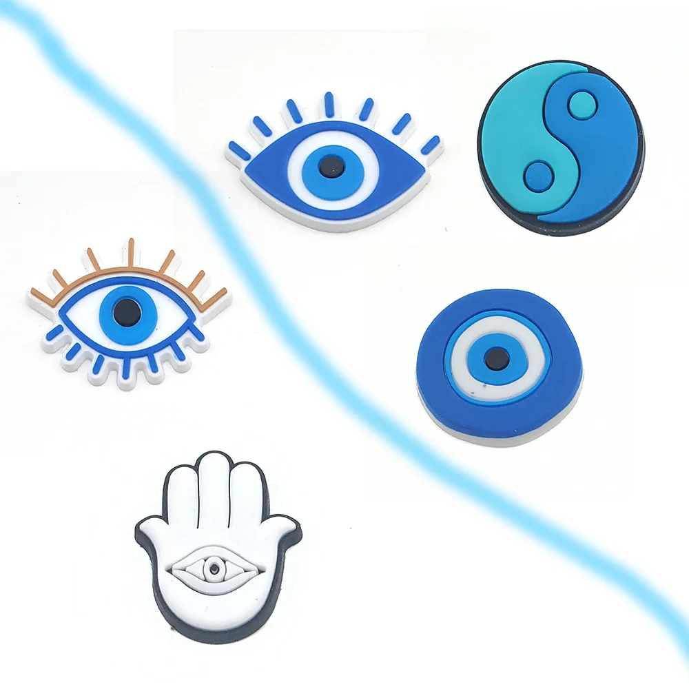 

Cartoon Anime Blue Evil Eyes Decoration Sandals Accessories Croc Shoe Charms Shoe Buttons Children's Gifts Holiday Gifts