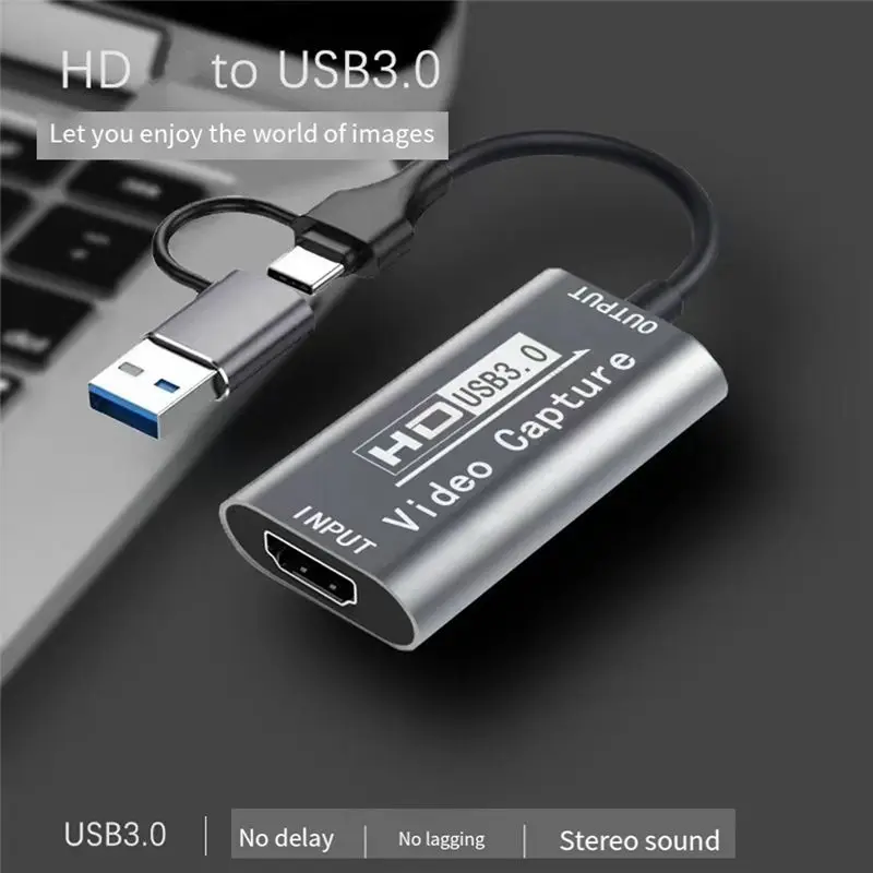 Фото HD 4K USB/Type C карта видеозахвата - USB 3.0 аудио-видео конвертер для компьютера, ноутбука, смартфона, мониторинга - ABVP №3