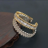 italian hollow diamond lace honeycomb bracelet retro c shaped adjustable opening women vintage gold cuff bracelet