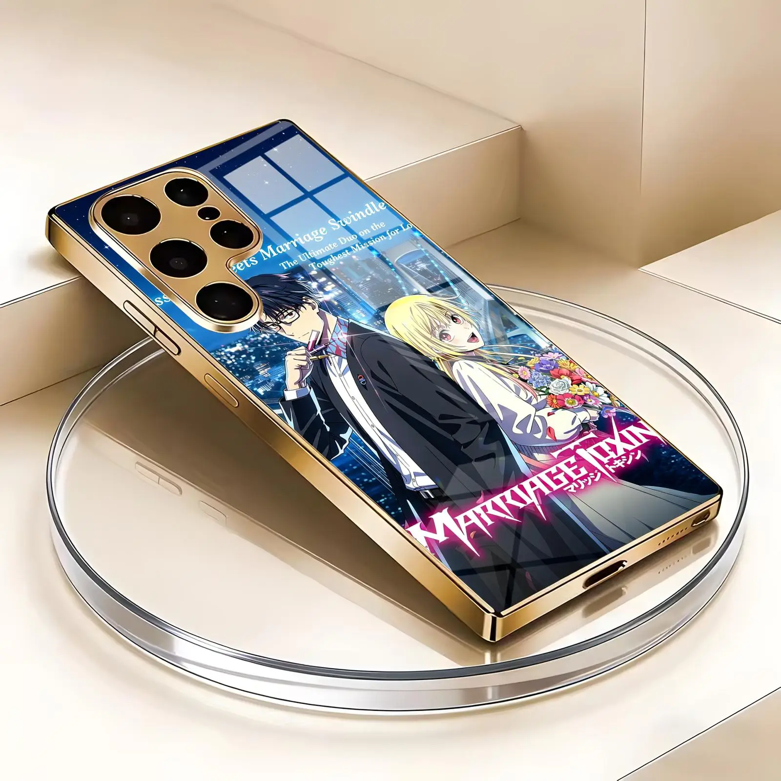 Фото Чехол для телефона MARRIAGETOXIN для Samsung S26 S25 S24 S23 S22 S21 Plus Ultra Note20, гальванизированный стеклянный чехол для телефона №1