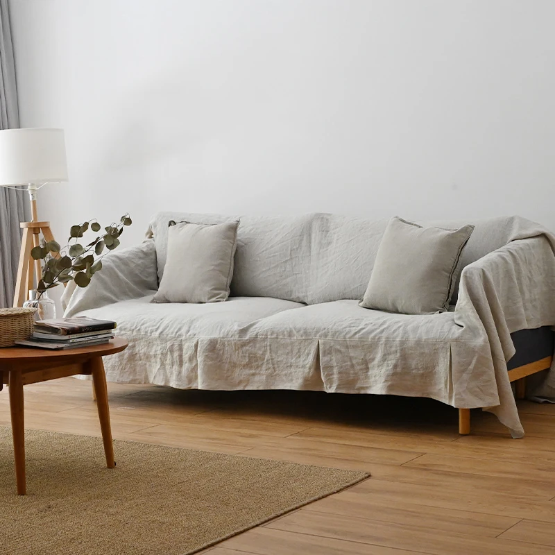 

100% льняной чехол для дивана со съемным эргономичным креслом, защитный моющийся подлокотник для мебели, полотенце, чехол для дивана