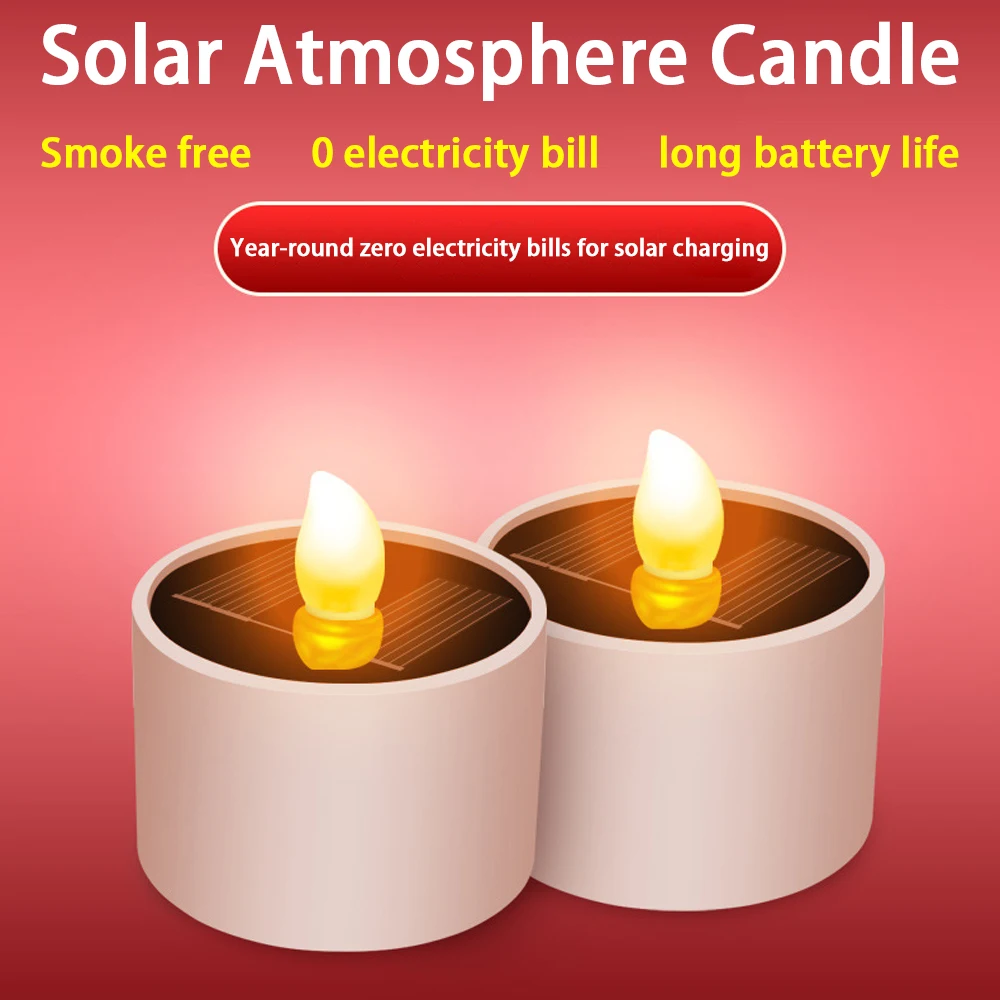 

Solar Candle Tea Lights Flameless Flickering Candle Waterproof Yard Patio Deck Table Party Lawn Decor Lamp Solar LED Tea Lights