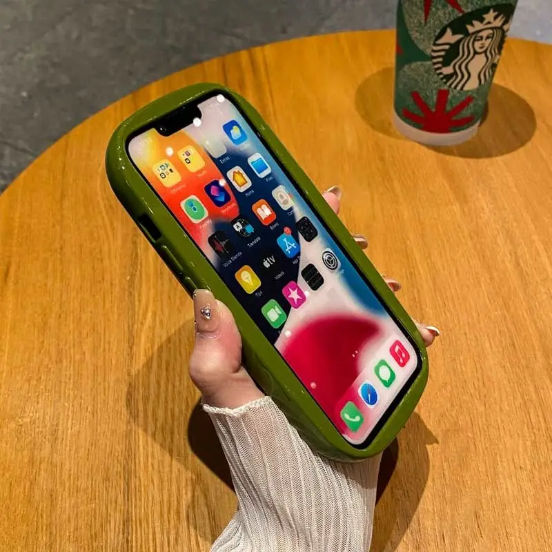 Thickened Oval Personality Phone Case Suitable for IPhone14 14promax 13Promax 12Promax 12Pro 14pro  Fashion Anti-fall Phone Case
