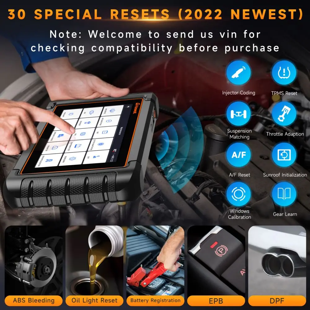 Автомобильный диагностический инструмент FOXWELL NT809BT OBD2 все системы сканирования