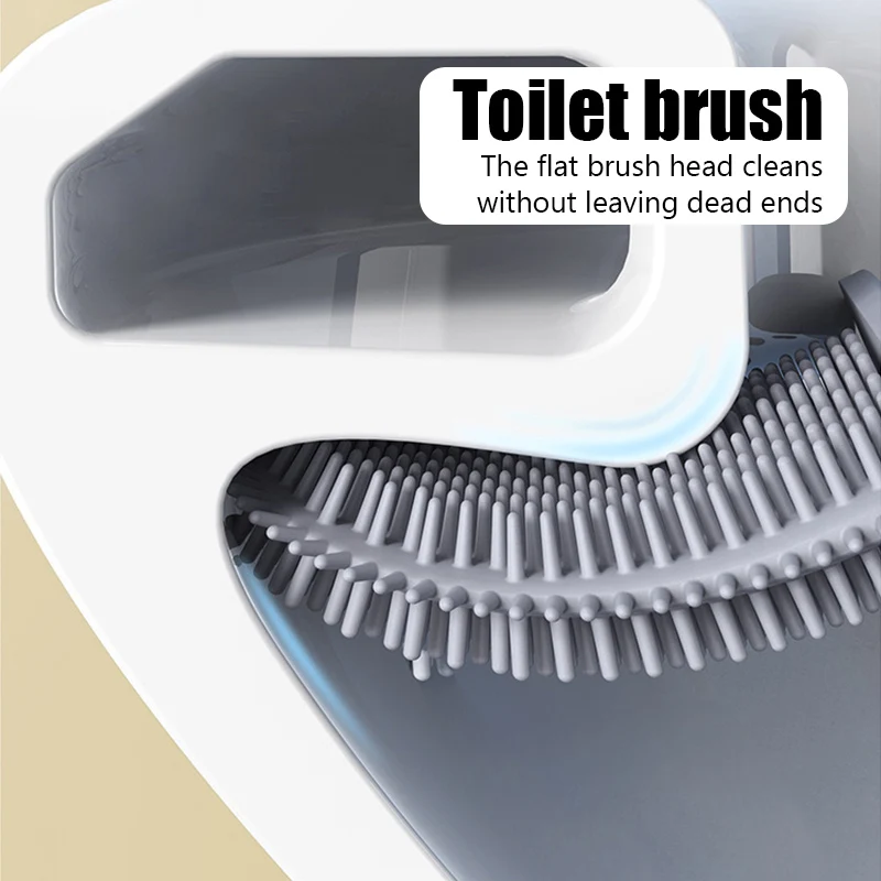 Щетка для унитаза Водонепроницаемая с основанием силиконовая мягкая щетка