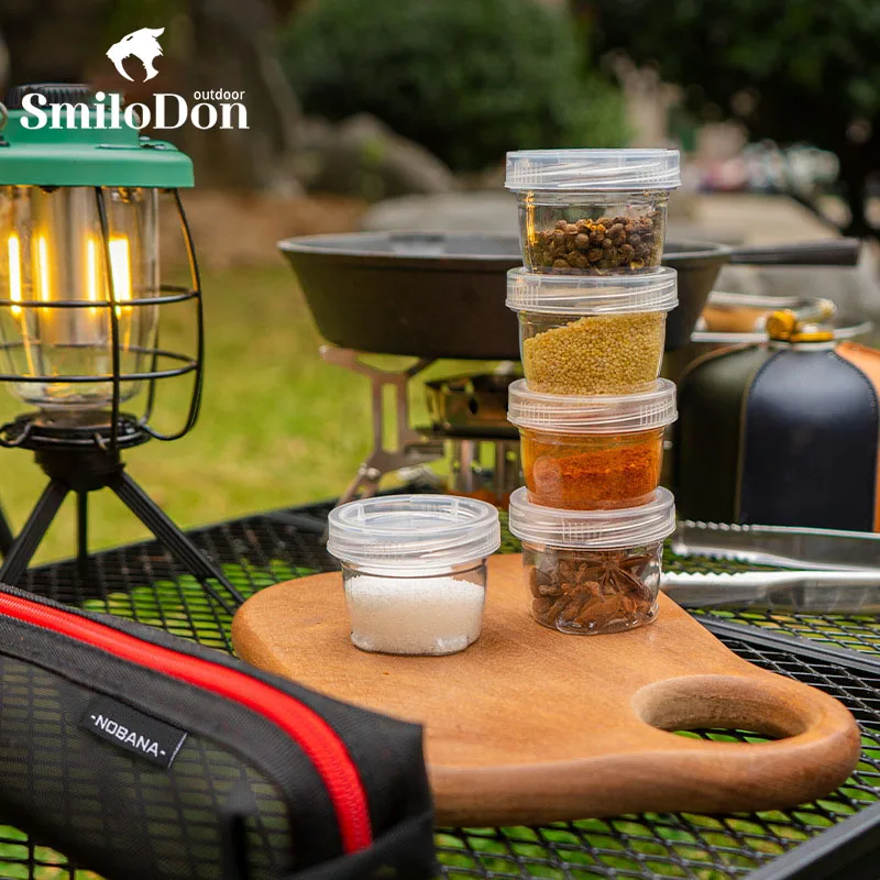 

SmiloDon Outdoor Camping Seasoning Jar Set Portable BBQ Seasoning Box Container Dispensers Picnic Camping Cooking Set Tableware