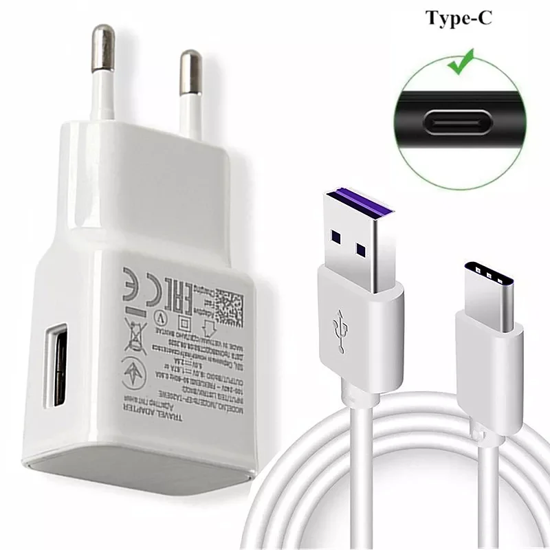 

For Samsung S10 S8 S9 Plus Fast Charger Adapter 9V 1.67A Quick Charge Type C Cable for Samsung A40 A50 A52 A51 A60 note 10 8 9
