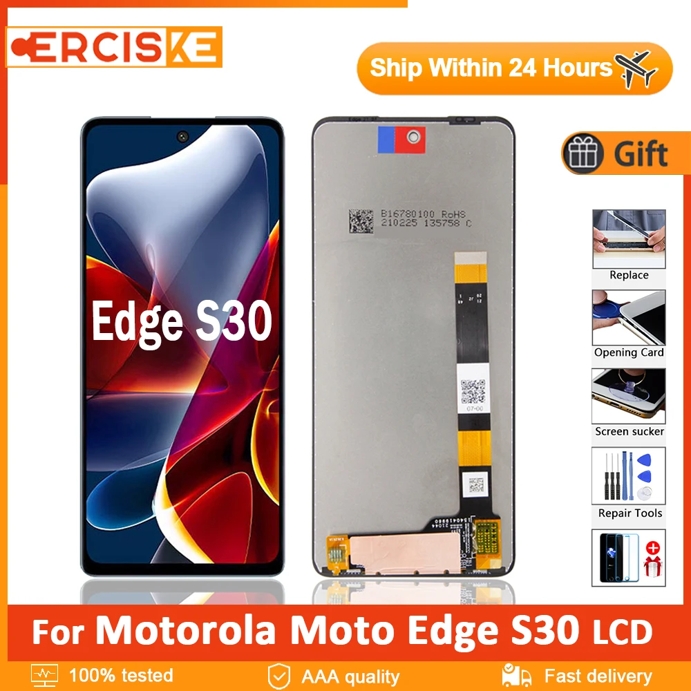 

ЖК-дисплей 6,8 "для Motorola Edge S30 с сенсорным экраном и дигитайзером в сборе, Замена с инструментами для Moto S30 5G