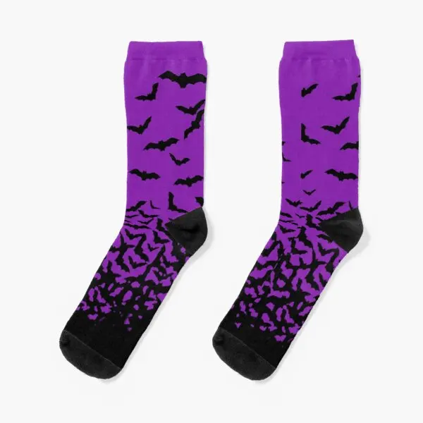 

Purple Bats Crew Socks Black Mens Women Ladies Comfortable Unisex Funny Short Winter Pattern Cotton Cute Cartoon Autumn Sports
