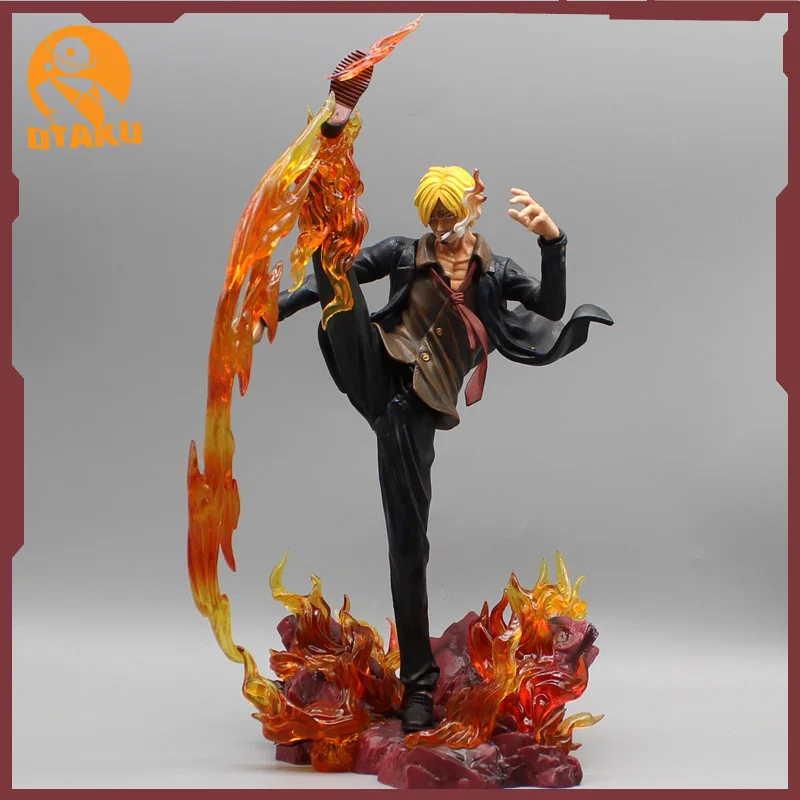 

30 см цельная фигурка Sanji нога огня битва Sanji Аниме фигурки GK Статуэтка модели куклы Коллекционные искусственные подарки