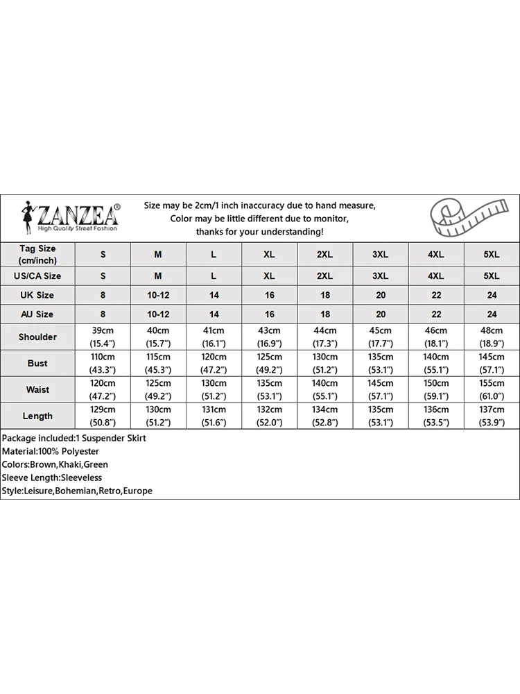 Корейский модный женский комбинезон платье осенне-летний сарафан макси ZANZEA