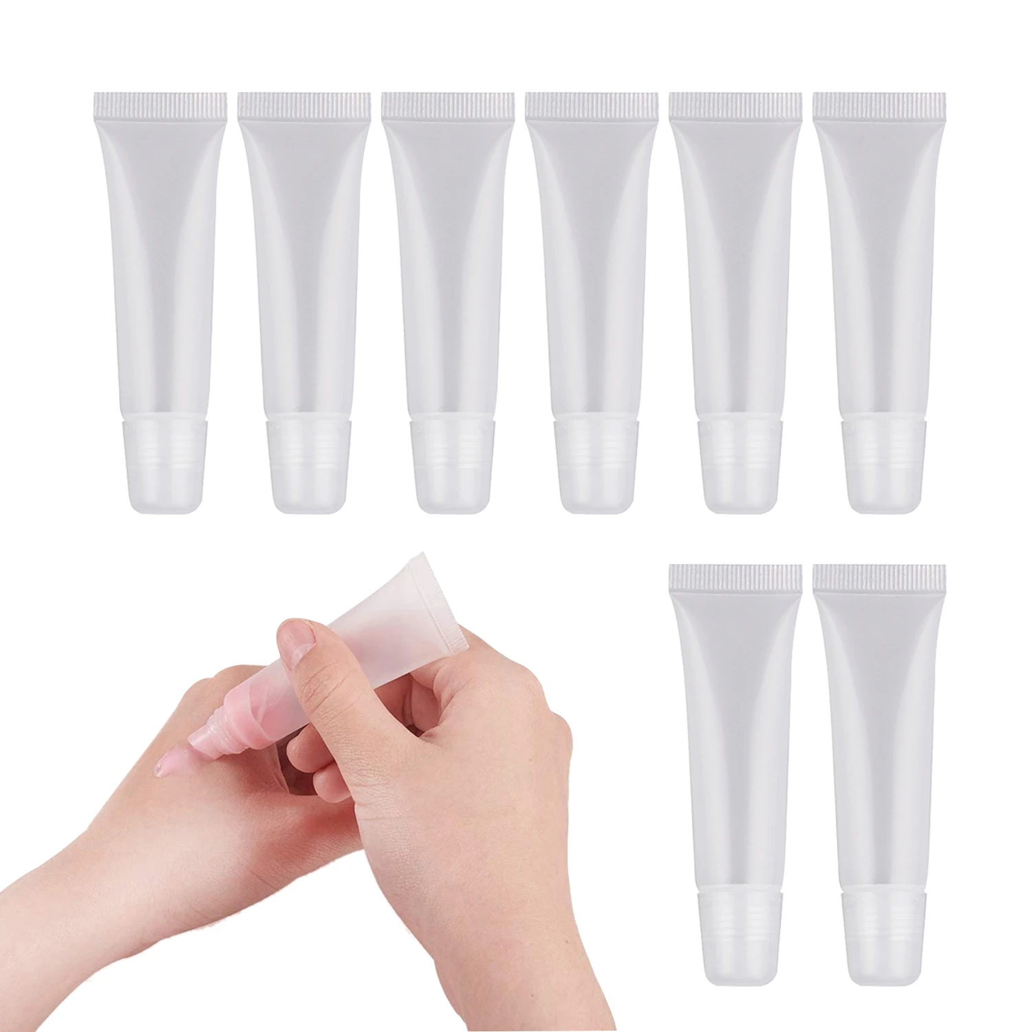 50/100pcs 10ML Empty Lip Gloss Tubes Lipstick Tube Lip Balm Soft Tube Makeup Squeeze Clear Lip Gloss Tube Container