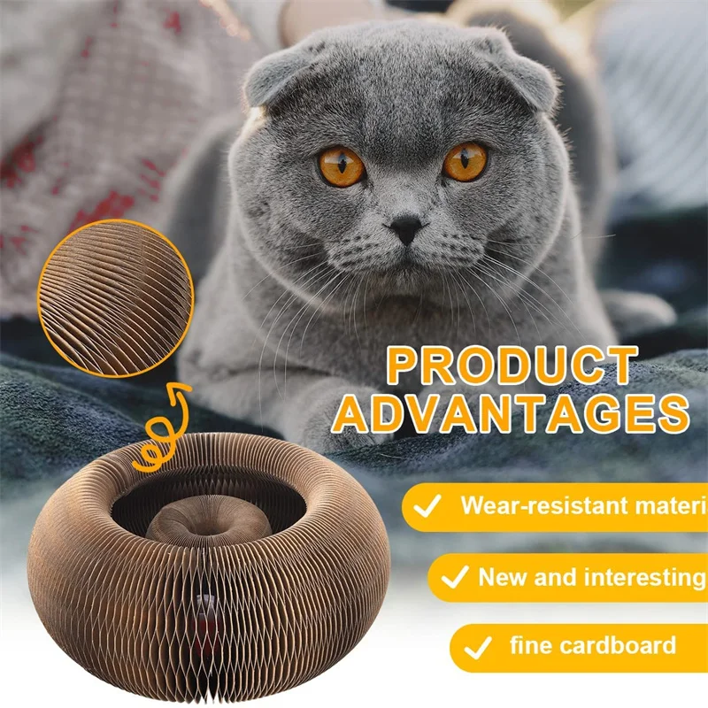 

Magic Organ Cat Scratch Board Cat Toy with Bell Cat Grinding Claw Cat Climbing Frame Cat Scratch Toy Cat Scratcher Lounge Bed