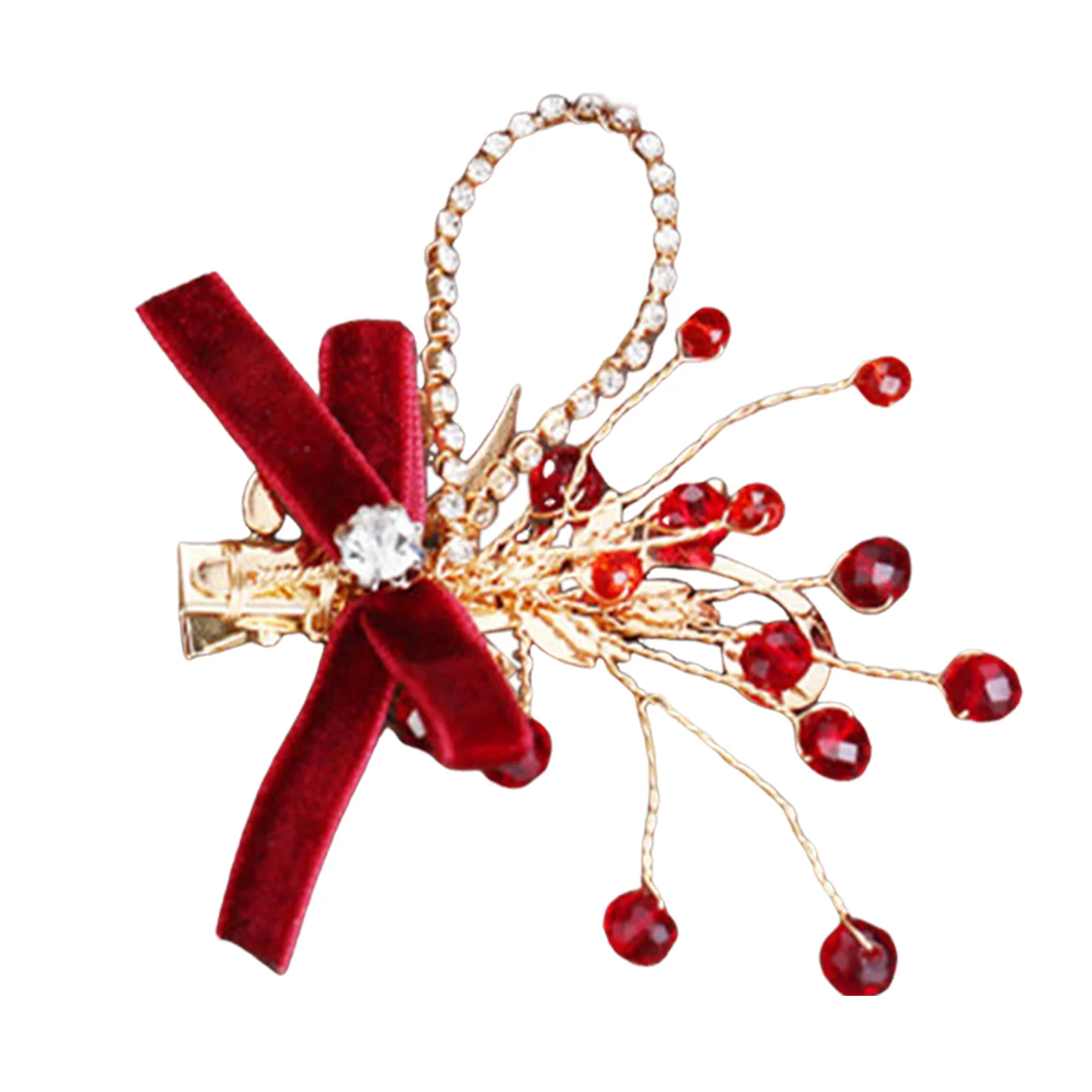 

Velvet Hair Clip for Women Bridal Wedding Headdress Non-slip Alloy Headwear for Hair DIY Accessory Hair Styling