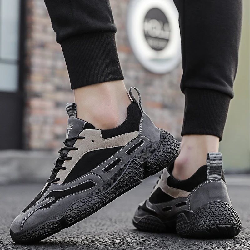 

Модная мягкая и удобная мужская повседневная обувь, трендовая универсальная мужская спортивная обувь на плоской подошве со шнуровкой, Улич...
