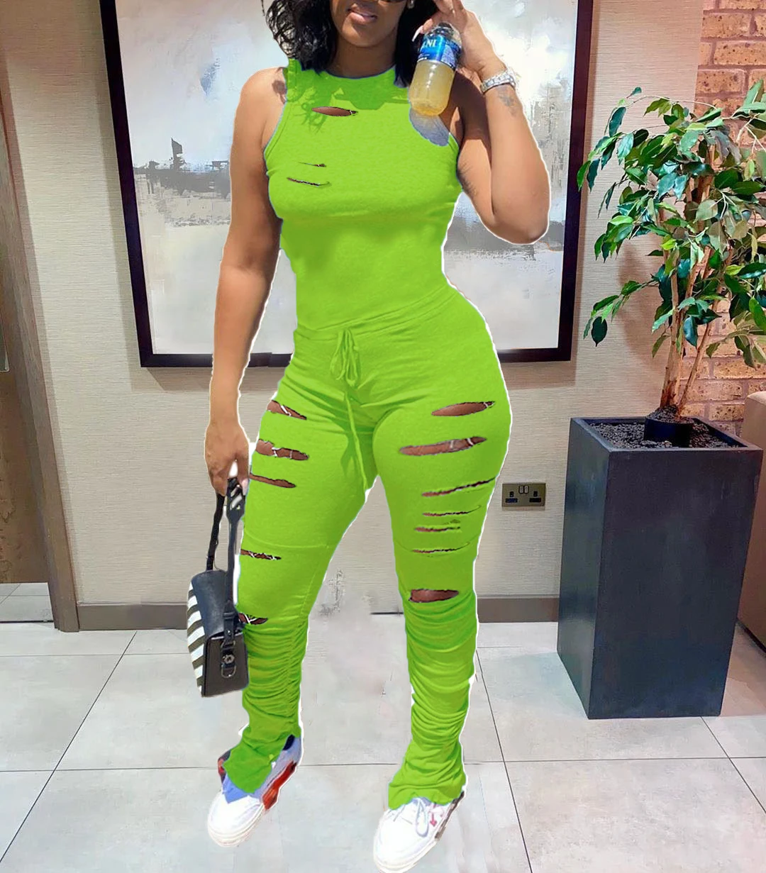 Lovelysale Новый комбинезон женская одежда однотонный обтягивающий с рюшами