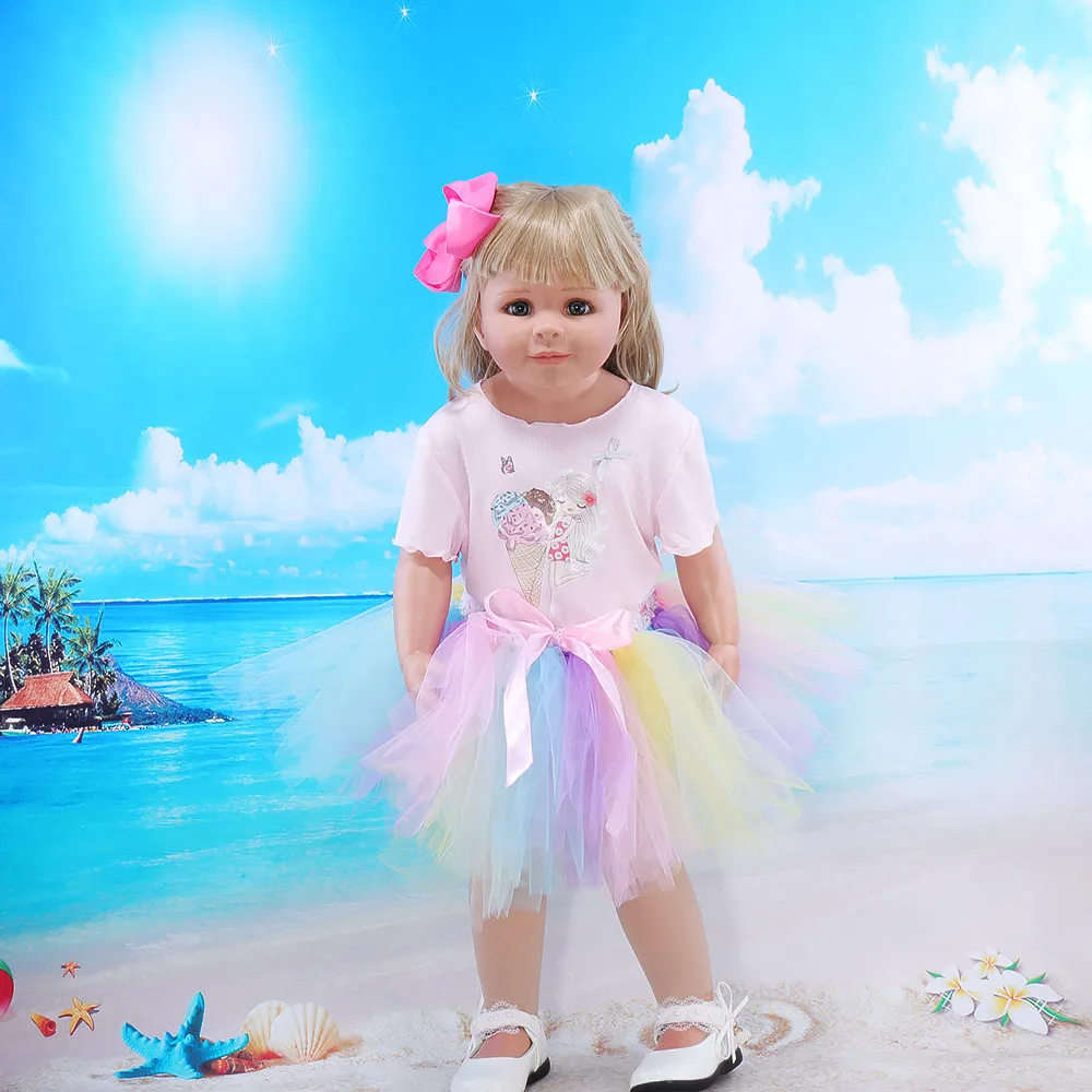 Princess Party Tutu Skirt Summer Girls Tulle Skirt Rainbow Baby 1st Birthday Outfit Ice Cream Pink T-shirt Summer Pastel Skirt