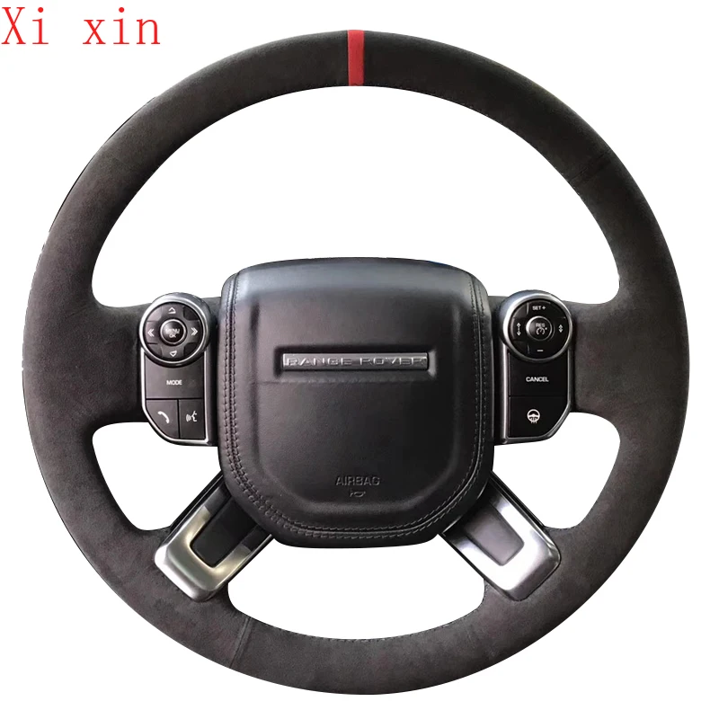 

For Land Rover Discovery Freelander Range Rover Sport evoque DIY custom peach wood grain hand sewn leather steering wheel cover