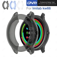 tpu protective case cover for chuangmi imilab kw66 smart watch clear colorful half pack hollow soft shell protector cover