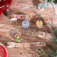 1 roll die cutting christmas washi tape cartoon hand account decoration stickers 150 pieces 8 types