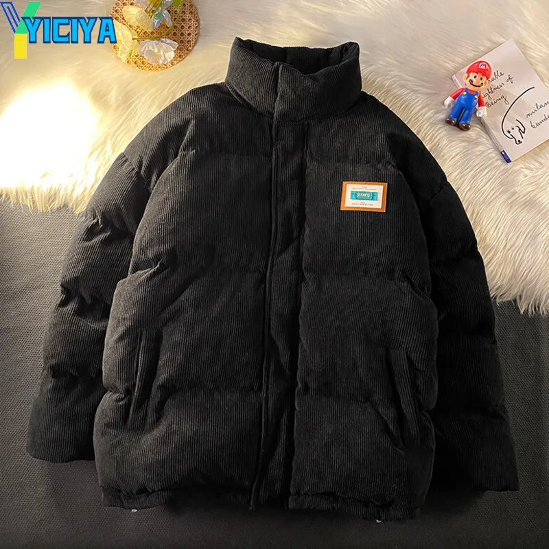YICIYA Coats Woman Winter 2023 Warm Parkas Corduroy Cotton Male Streetwear Jackets Windbreaker Padded Solid Coats Mens Clothing