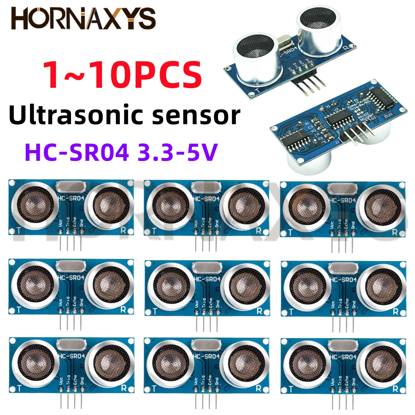 Ультразвуковой датчик HC-SR04 HORNAXYS для Arduino 3 3В-5В