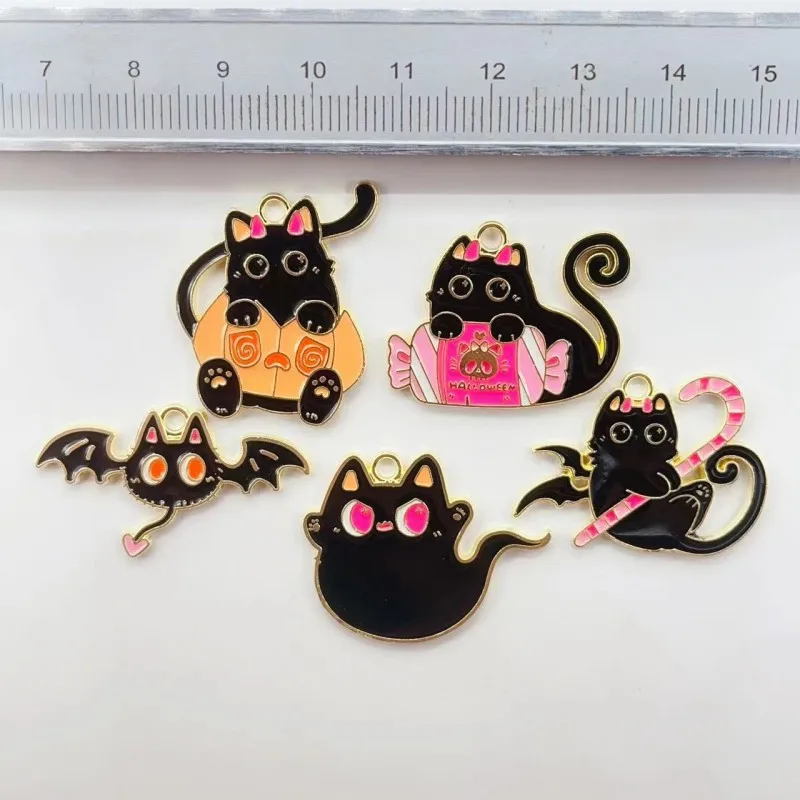 

10pcs/lot Halloween Alloy Charms Pumpkin Ghost Broom Bat Enamel Charms Pendant For Jewelry Making Diy Bracelet Necklace Findings