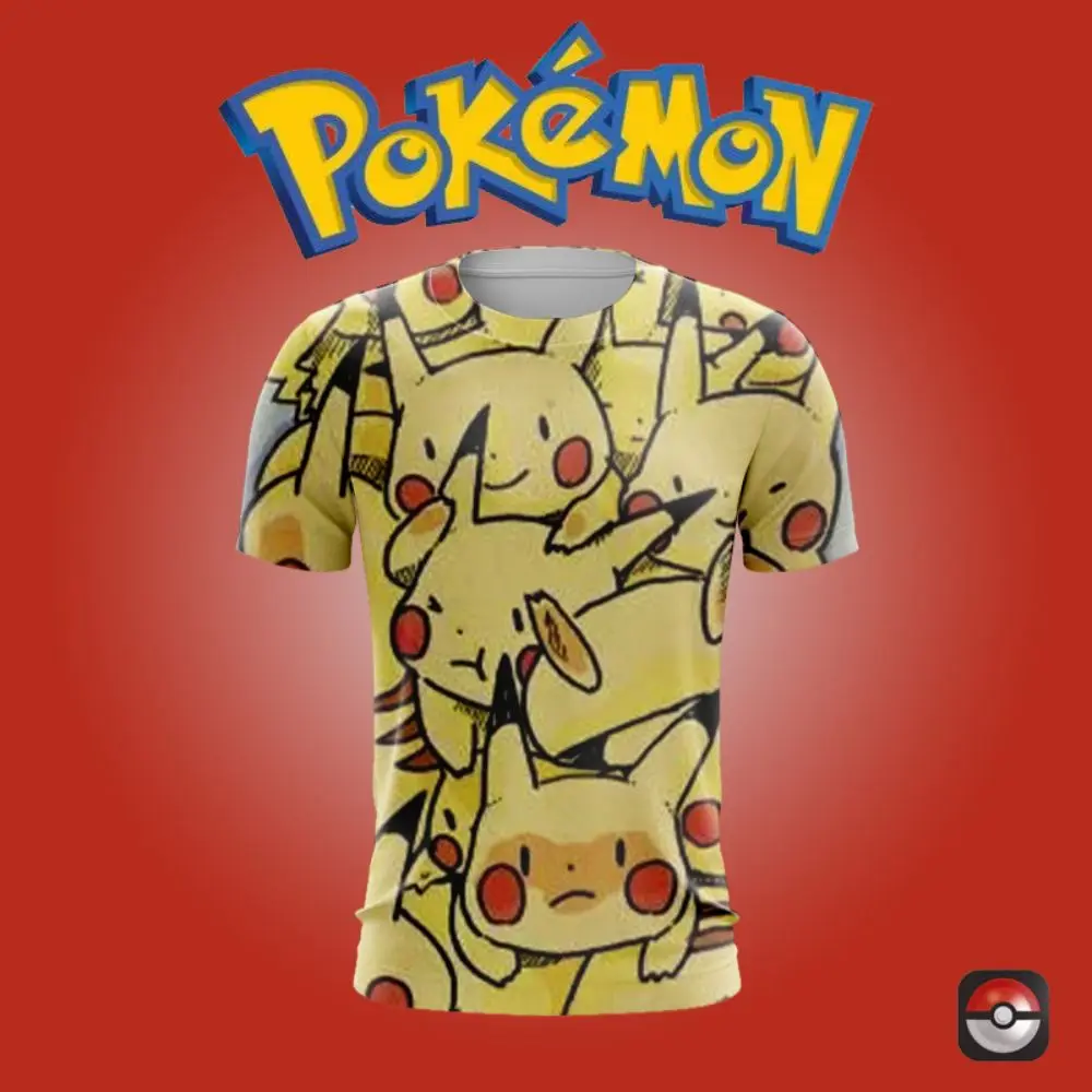 

Anime Tshirt 3D Print T Shirt for Men Pokemon Men's Clothing Boys Clothing Clothes Crew Neck Essentials Fashion Pikachu T-Shirt