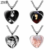 horror anime junji ito necklace tomie movie cartoon figures cosplay heart pendants glass fashion men women gothic choker jewelry