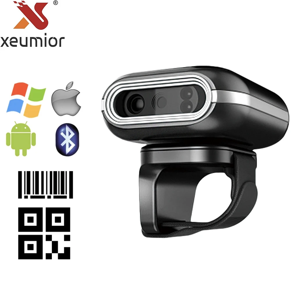 Портативный Android Bluetooth 1D 2D QR мини-карманный сканер штрих-кода кольцо носимый