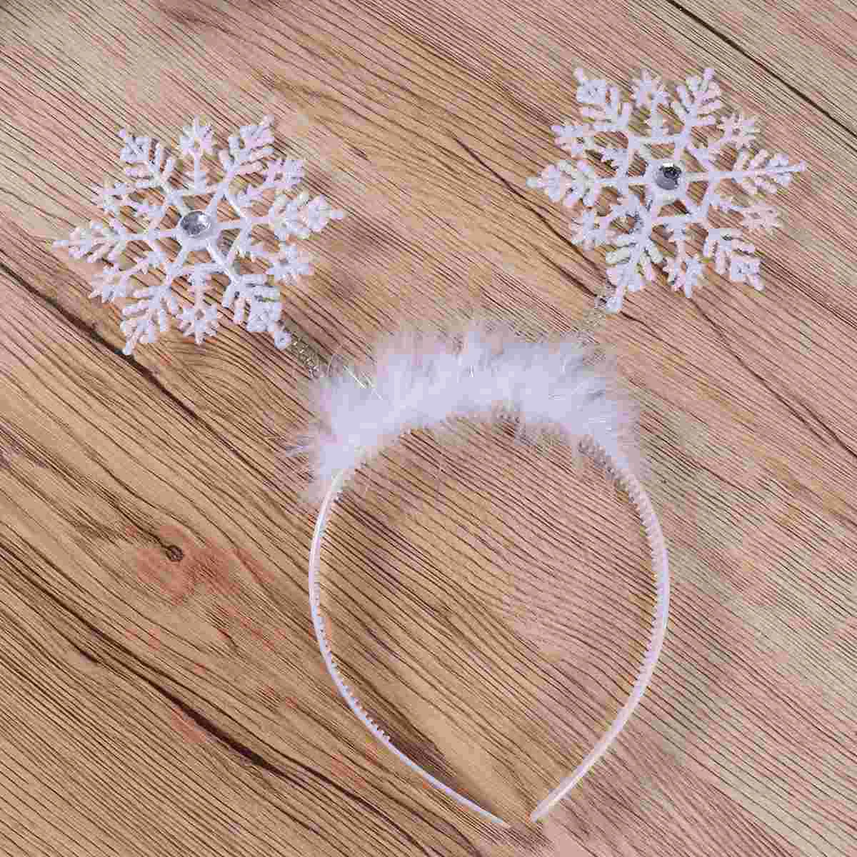 

White Christmas Decorative Headband Adorable Hair Bands Snowflake Hair Hoops Kids Snowflake Headdress Party Favors Supplies