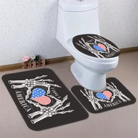 modern set of 3 bath mat flannel soft non slip absorbent bathroom rug shower carpets toilet lid cover home decor