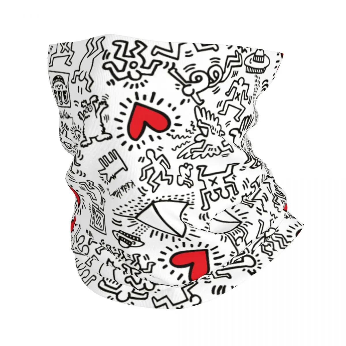 Магнит на заказ белая абстрактная бандана для танцев Haring зимняя грелка шеи