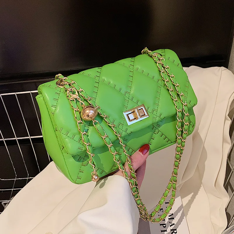 

Small PU Leather Flap Shoulder Bag 2022 Trendy Branded Women Designer Fashion Handbag Luxury Chain Quilted Crossbody Bags Totes