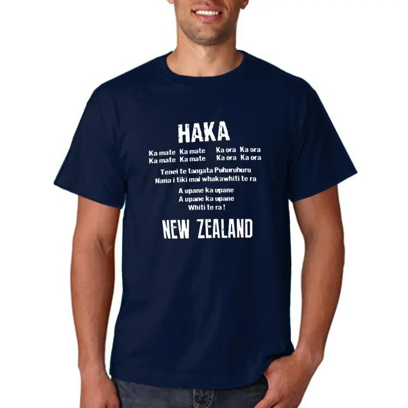 

Haka TEXT Words Mens Womens New Zealand All Rugby Tshirt Top Black Funny World 100% cotton tee shirt tops wholesale tee