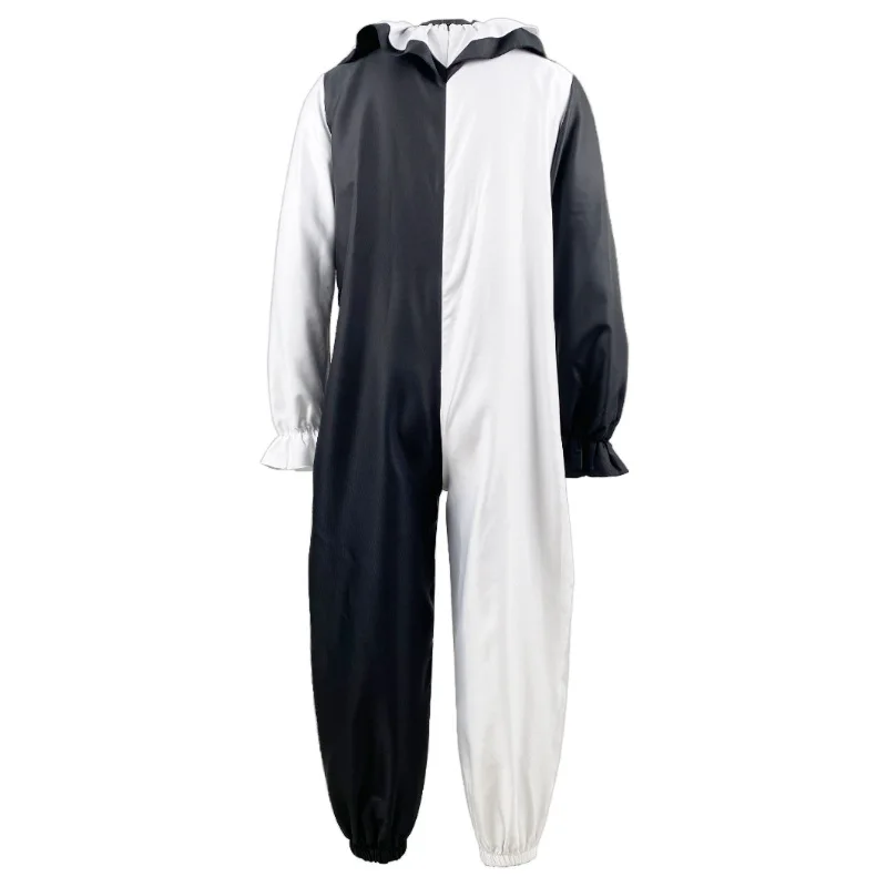 Костюм для косплея мужчин и женщин облегающий черно-белый костюм клоуна из