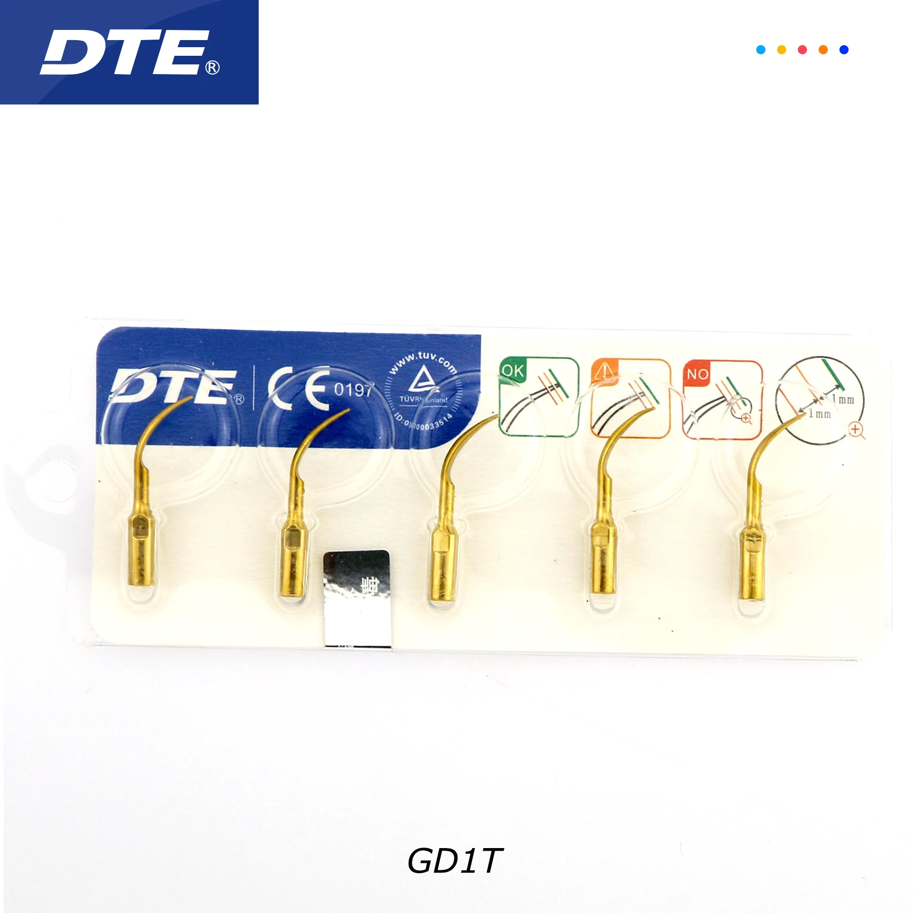 

Woodpecker DTE Dental Ultrasonic Scaler Scaling Tips Golden GD1T Fit NSK SATELEC ACTEON Handpiece