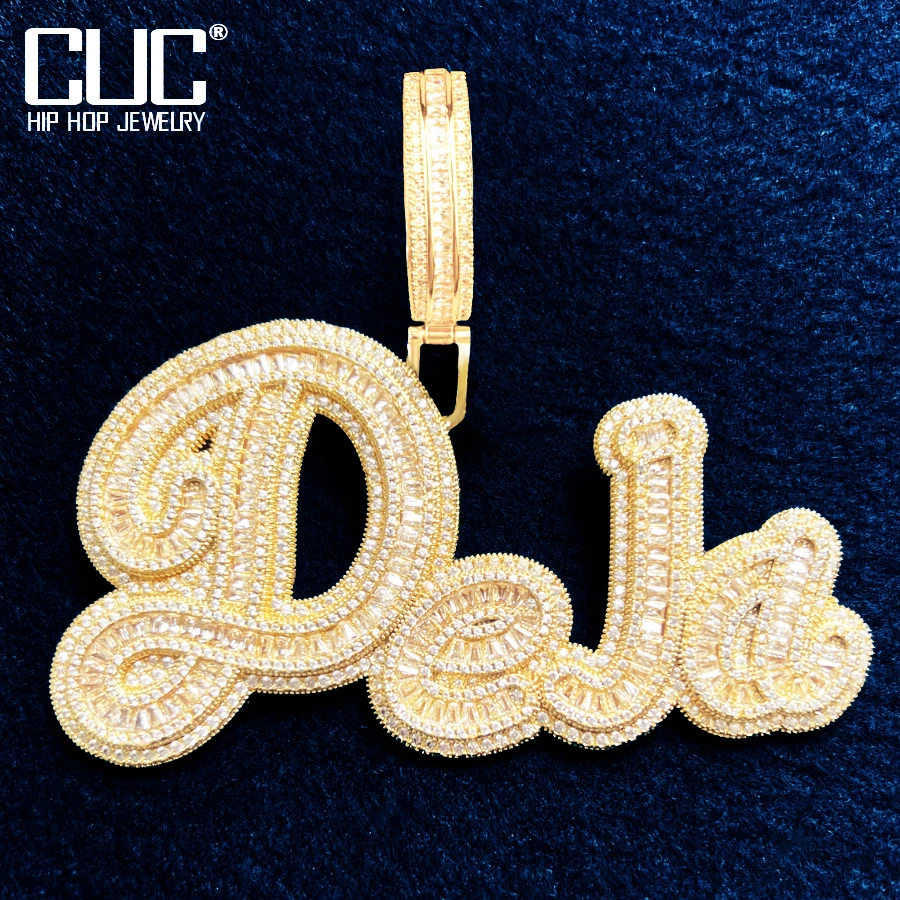 CUC Mens Custom Letters Name Pendant For Women Make Number Necklace Chain Iced Out Zircon Hip Hop Jewelry