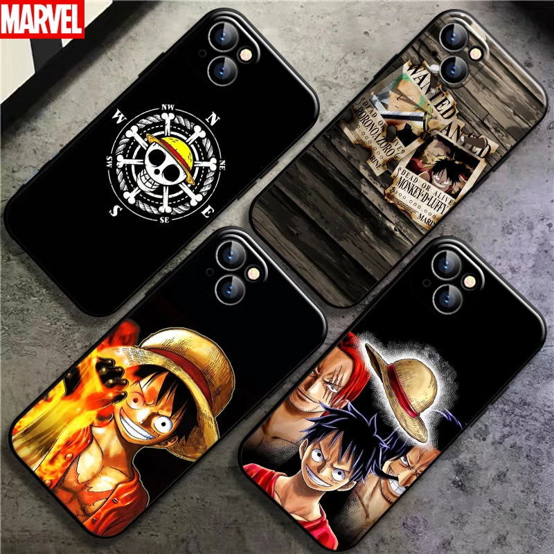 

One Piece Luffy For Apple iPhone 13 12 11 Pro Mini X XR XS Max SE 6 6S 7 8 Plus Phone Case Funda Liquid Silicon Carcasa Coque