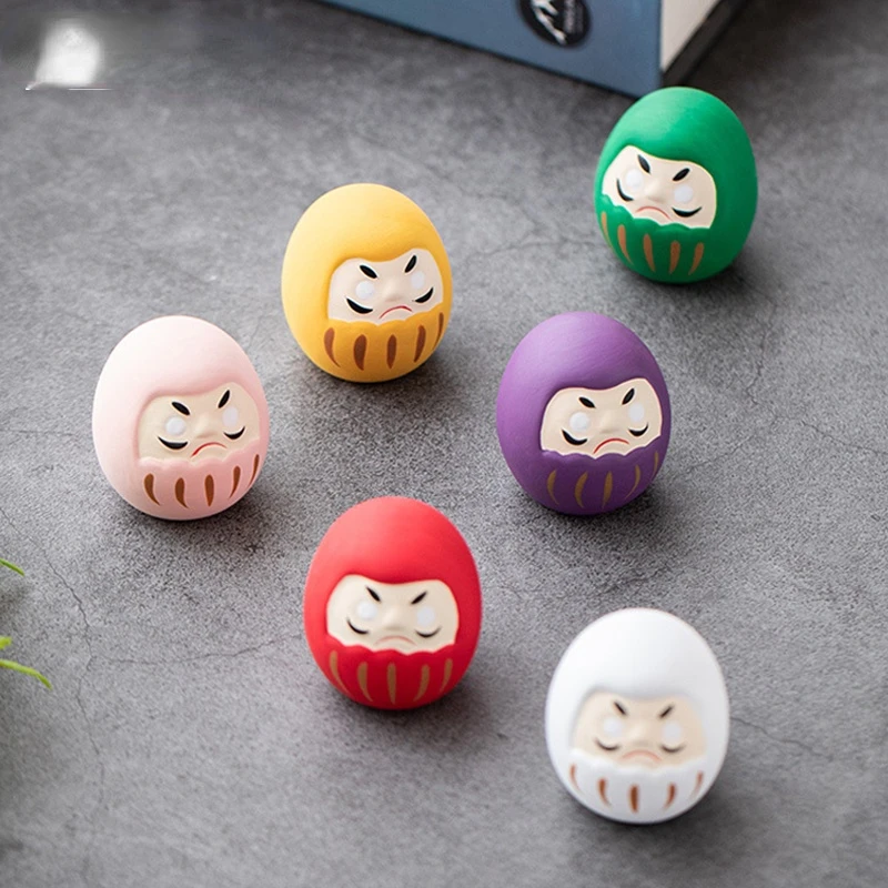 

Japanese Style Ceramic Daruma Doll Crafts Lucky Charm Fortune Ornament Landscape Home Decor Miniature Accessories Gifts Desk