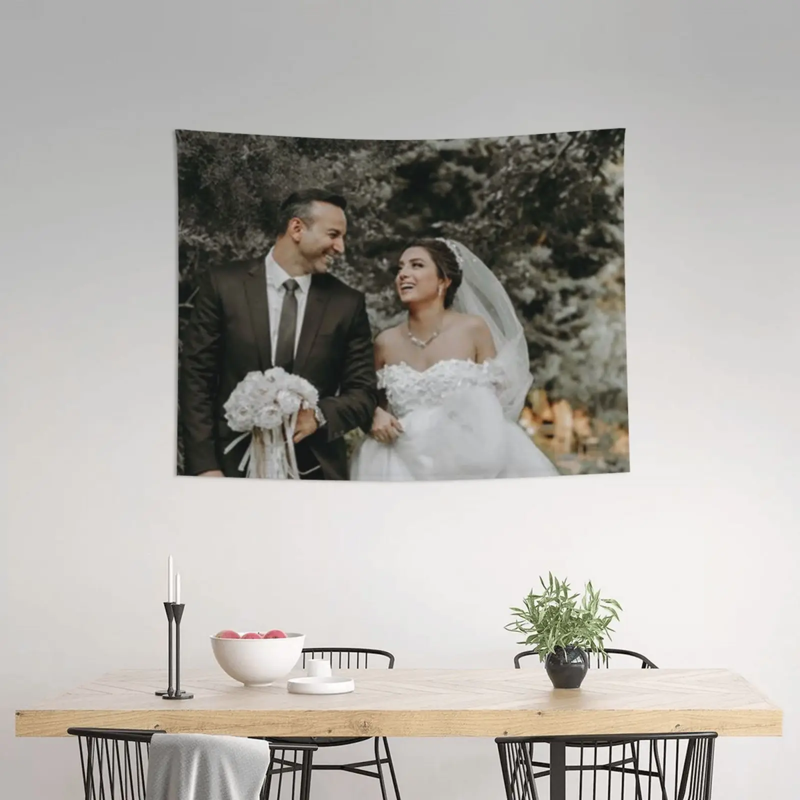 

Custom Your Picture Tapestry, Personalized Wedding Gift Wedding Decor Wall Hanging for Room